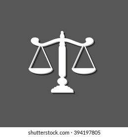 Scale - white vector  icon with shadow