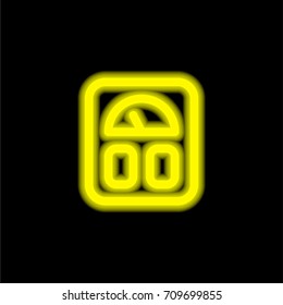 Scale yellow glowing neon ui ux icon. Glowing sign logo vector