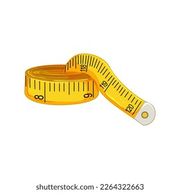 scale yellow measuring tape cartoon. scale yellow measuring tape sign. isolated symbol vector illustration