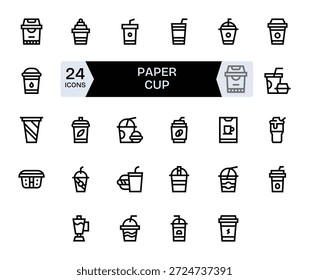 Escala las imágenes de tu producto con 24 iconos de Bold Line inspirados en Paper Cup, alineados en cuadrícula para mayor precisión.