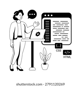 Scaleable glyph illustration of frontend coding tutorial and web development training