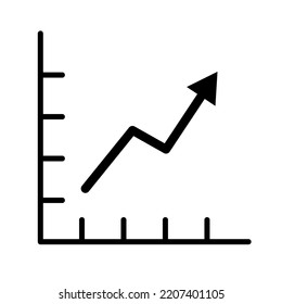 Icono de gráfico escalado. Gráfico ascendente. Vector.