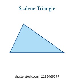 Scalene triangle shape in geometry. Mathematics resources for teachers. Vector illustration isolated on white background.