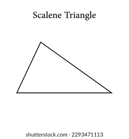 Forma de triángulo de escaleno en geometría. Recursos matemáticos para profesores. Ilustración vectorial aislada en fondo blanco.