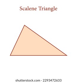 Scalene triangle shape in geometry. Mathematics resources for teachers. Vector illustration isolated on white background.