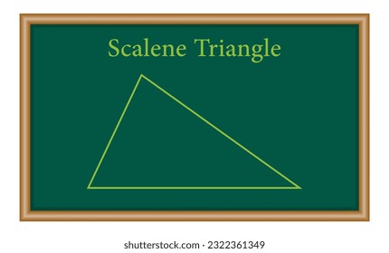 Forma de triángulo de escaleno en geometría. Recursos matemáticos para profesores. Ilustración vectorial aislada en fondo blanco.