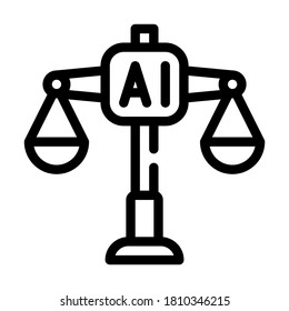 scales artificial intelligence line icon vector. scales artificial intelligence sign. isolated contour symbol black illustration