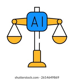 scales artificial intelligence line icon vector. scales artificial intelligence sign. isolated symbol illustration