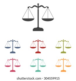 Scales balance icon set. Vector illustration
