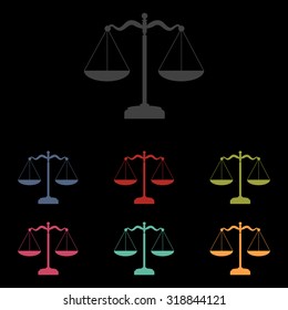 Scales balance icon set. Vector illustration