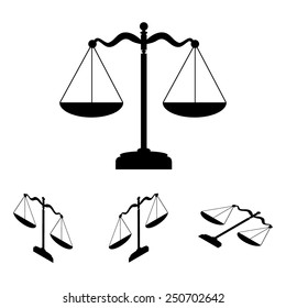 Scales balance icon. Vector illustration  set. Isometric effect