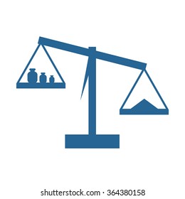 Scales balance icon, vector illustration. Flat design style