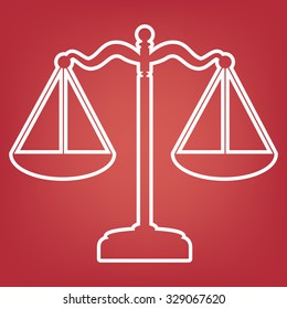 Scales balance line  icon. Vector illustration