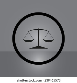 Scales balance on gray background, vector, EPS 10
