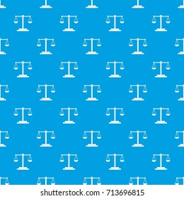 Scales balance pattern repeat seamless in blue color for any design. Vector geometric illustration