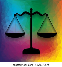 Scales balance sign. Vector. Flat style black icon on white.