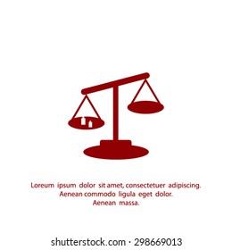 Scales balance vector icon