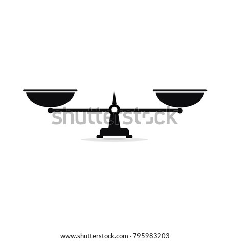 Scales black icon. Vector scale simple illustration.