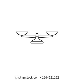 Scales black line icon. Vector scale simple illustration