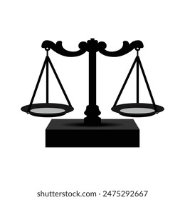 scales. black and white. flat design style. Suitable for financial, economic, considerations, reports, presentations, etc. vector design template