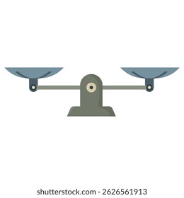 Scales, Bowls of scales in balance. Libra icon. Vector illustration isolated on white background.