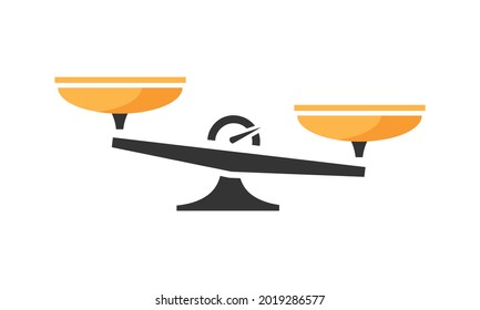 Scales. Bowls of scales in an imbalance of scales. Libra, vector illustration