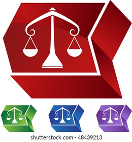 scales button isolated on a background.