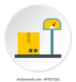 Scales for cargo icon. Flat illustration of scales for cargo vector icon for web