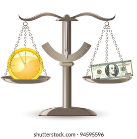 scales choice time money vector illustration