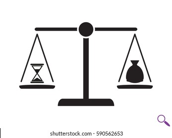 scales, clock, currency icon, vector illustration eps10