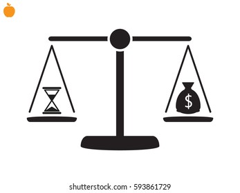 scales, clock, currency, icon, vector illustration eps10