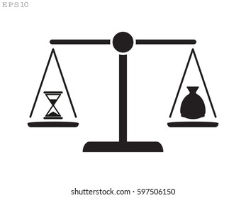 scales, clock, currency, icon, vector illustration eps10