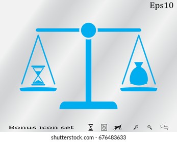 scales, clock, currency, icon, vector illustration eps10