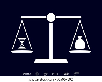 scales, clock, currency, icon, vector illustration eps10