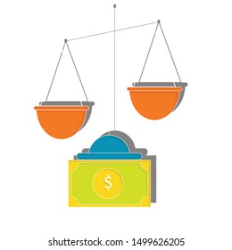 Scales concept on white background. Flat vector illustration for brochure. 