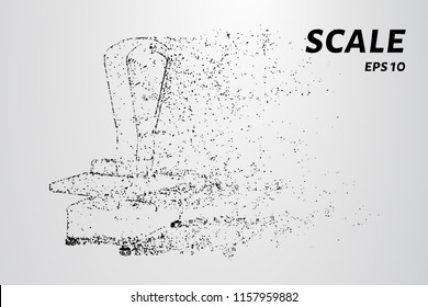 Scales consist of circles and points. Scales of the particles.