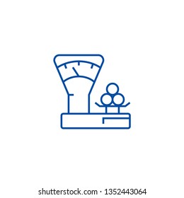 Scales counter,shop line icon concept. Scales counter,shop flat  vector symbol, sign, outline illustration.