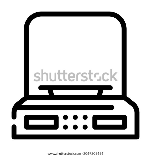 scales digital\
gadget line icon vector. scales digital gadget sign. isolated\
contour symbol black\
illustration