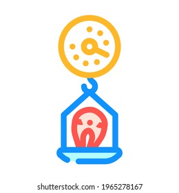 scales with fish color icon vector. scales with fish sign. isolated symbol illustration