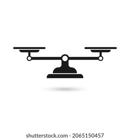 Scales flat design icon. Black scale silhouette illustration.