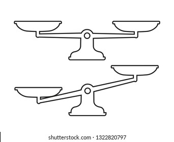 Scales, Flat design, vector illustration on white background