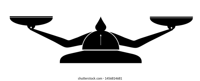 Scales, Flat design, vector illustration. Libra vector. Simple Equal balance Scale isolated on a white background