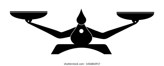Scales, Flat design, vector illustration. Libra vector. Simple Equal balance Scale isolated on a white background - Vector