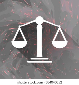 Scales, Flat design, vector illustration, isolated on gray background