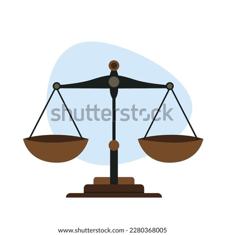Scales  flat style on white background. Libra symbol, balance law sign. vector illustrations for bussines