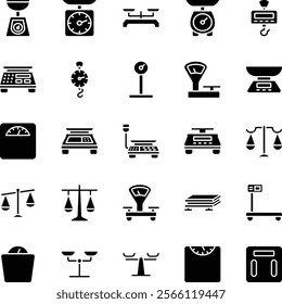 Scales glyph vector icons pack