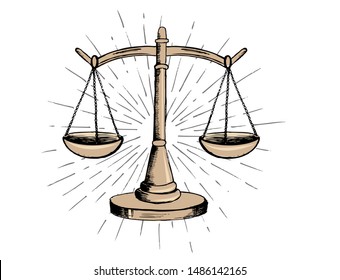 Scales. Hand drawn vector illustration. 