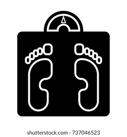 scales and heels icon, vector illustration, black sign on isolated background