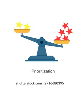 Escalas con un icono de estrella de alta prioridad en un lado que es más pesado.