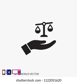 scales in his hand icon